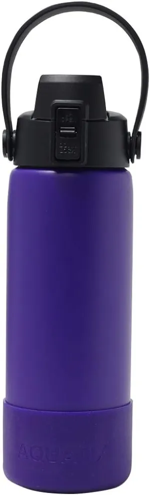 Aquatix Double Wall Insulated 21 Ounce Purple Bottle with Silicon Shock Scratch and Dent Resistant Boot (Purple)