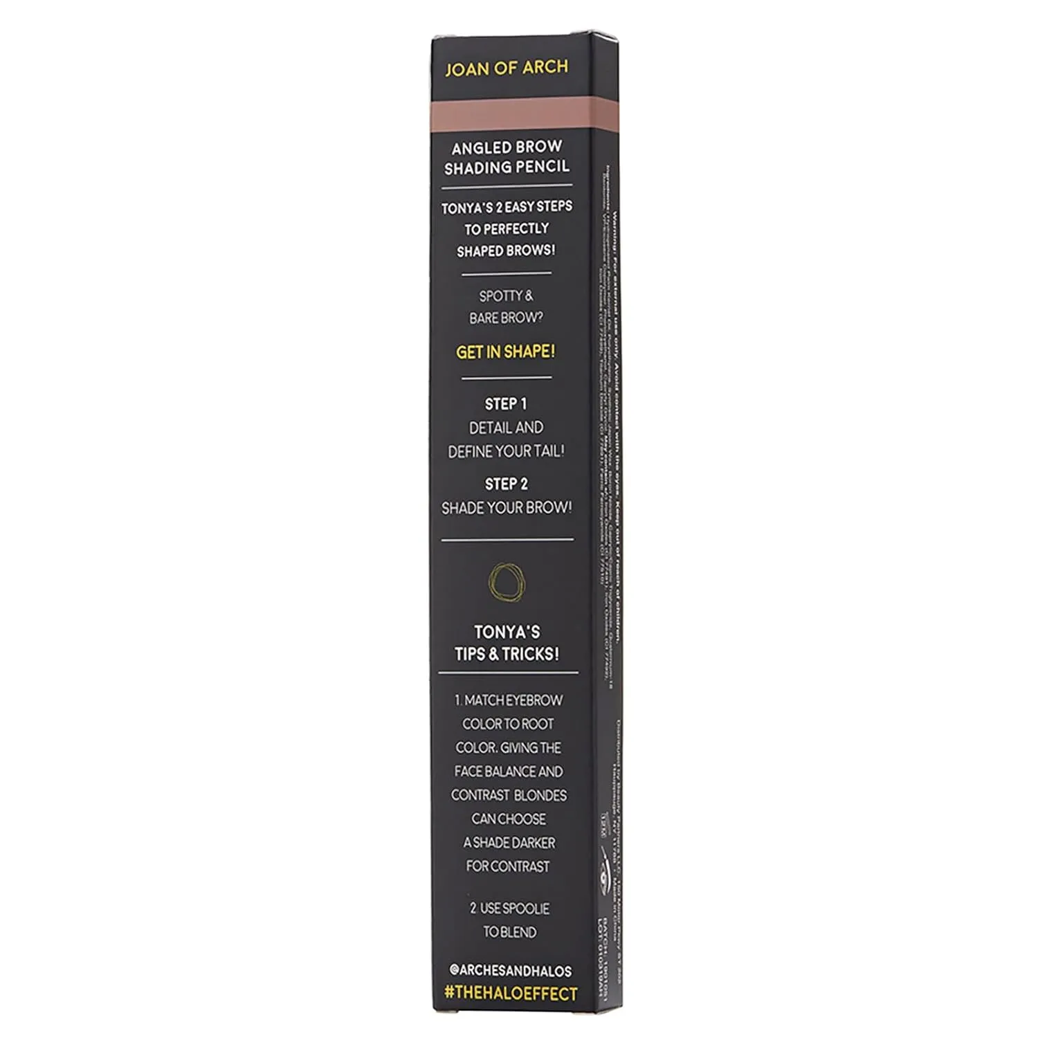 Arches & Halos Angled Brow Shading Pencil - Dual Ended Pencil and Brush with Highly Pigmented Color - Define, Detail and Build Brows - Vegan and Cruelty Free Makeup - Sunny Blonde, 0.012 oz