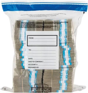 BankSupplies Ultima Blue Clear Cash Transmittal Bags - 19W x 24H - Pack of 250 - Captive Flap Closure - Tamper Evident Tape - Write-on Panel - Heat, Cold & Moisture Detection - Deposit Plastic Bag