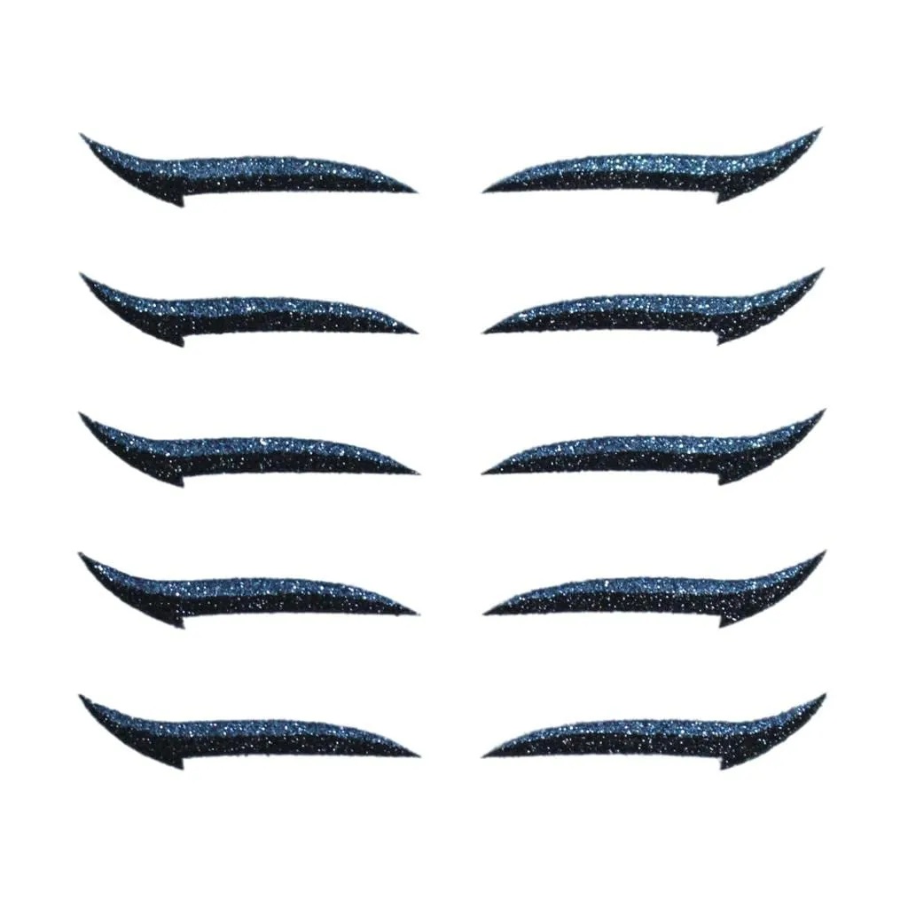 barenx Reusable Fashion Eyeliner Stickers Stencil Makeup Eyelid Tape Self-Adhesive Instant Eye Line Strip Sticker for Women Girls - 5 Pairs, Blue