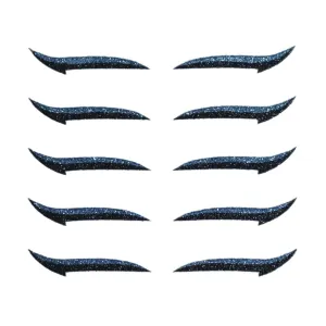 barenx Reusable Fashion Eyeliner Stickers Stencil Makeup Eyelid Tape Self-Adhesive Instant Eye Line Strip Sticker for Women Girls - 5 Pairs, Blue