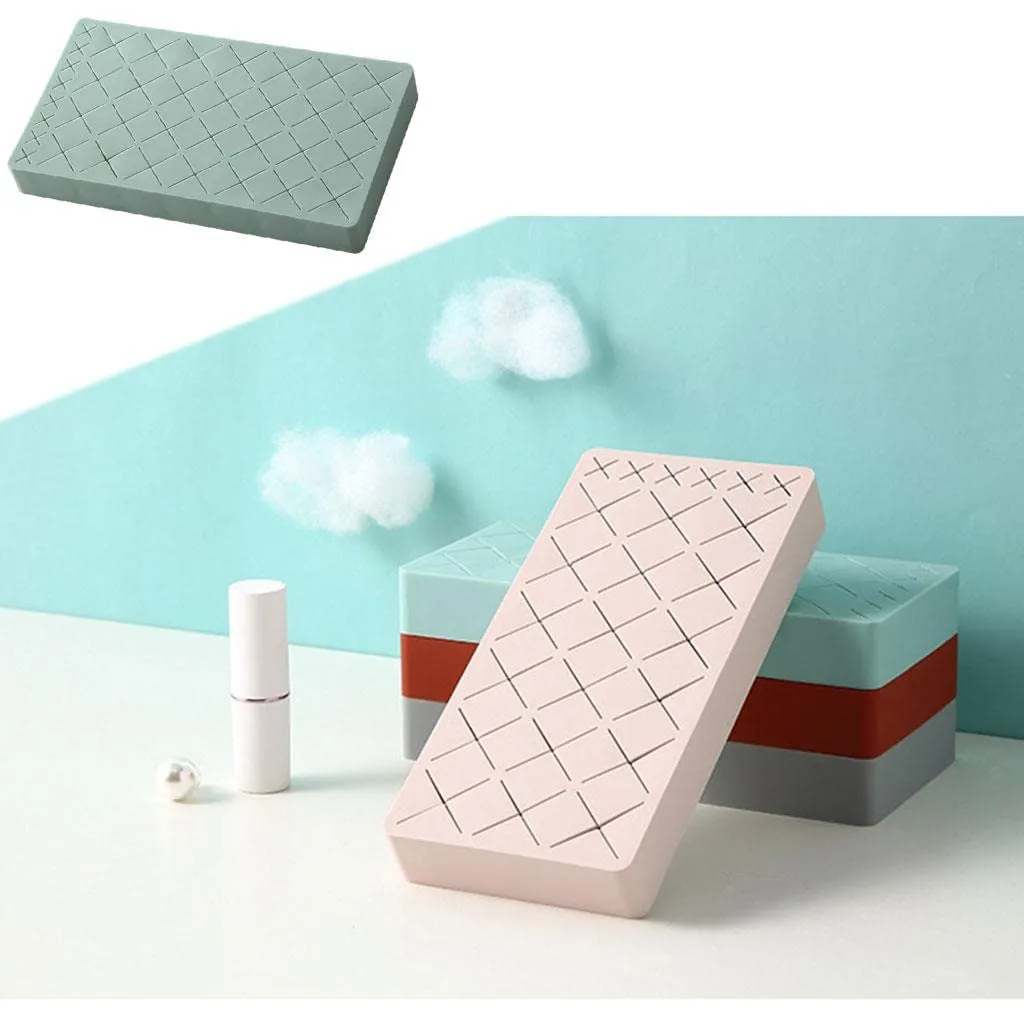 barenx Silicone Lipstick Storage Stand Storage Box 36 Slots Holder Display Rack Makeup Organiser for Lip Gloss Lipsticks Eyeliner Stud Makeup Brushes - light blue