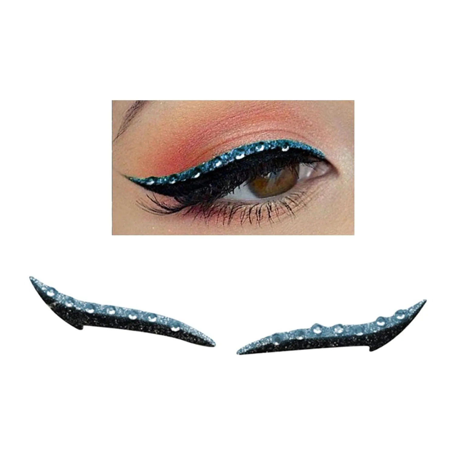 barenx Useful Reusable Eyeliner Stickers Double Eyelid Line Makeup Person Eye Line Strip for Women Girls - Blue