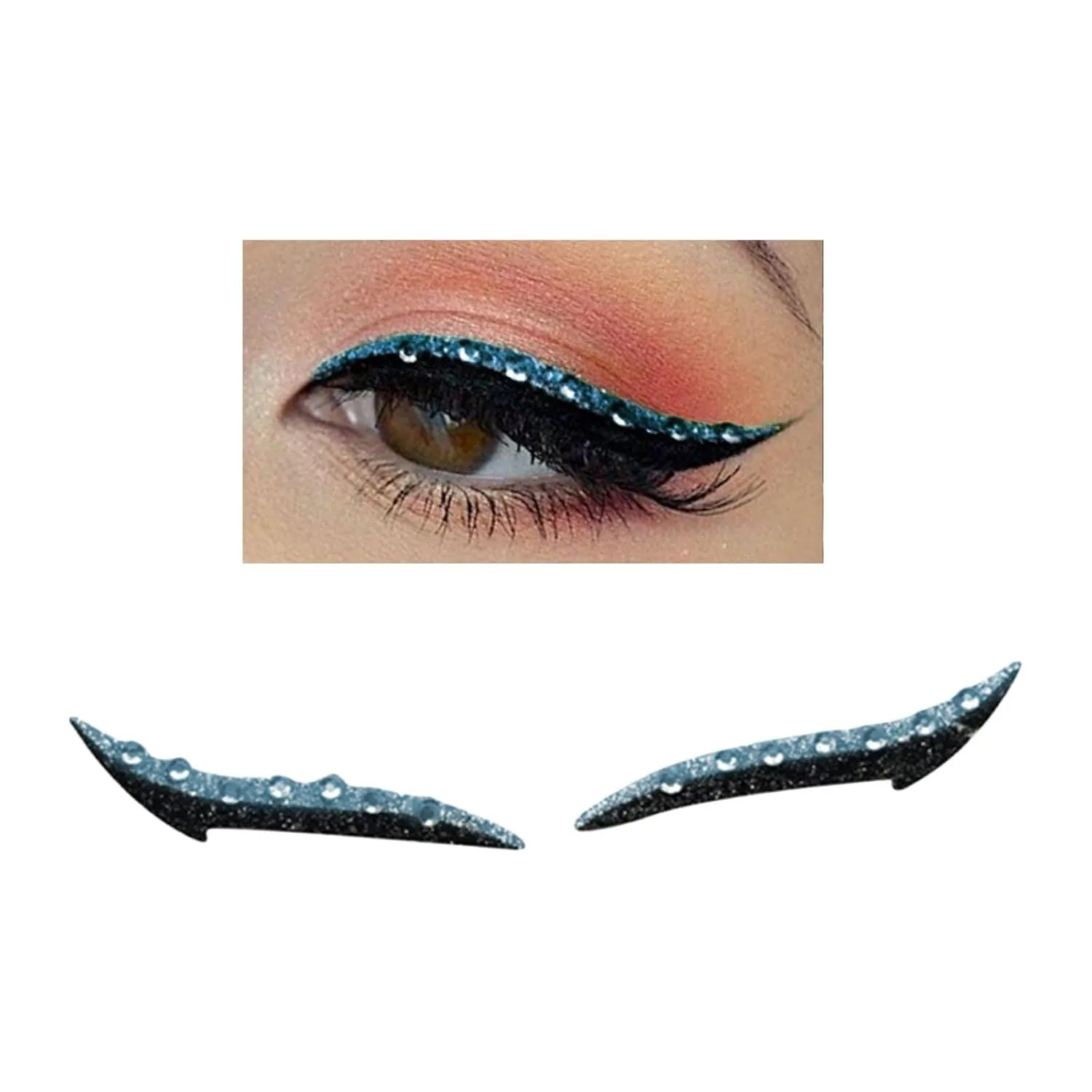 barenx Useful Reusable Eyeliner Stickers Double Eyelid Line Makeup Person Eye Line Strip for Women Girls - Blue