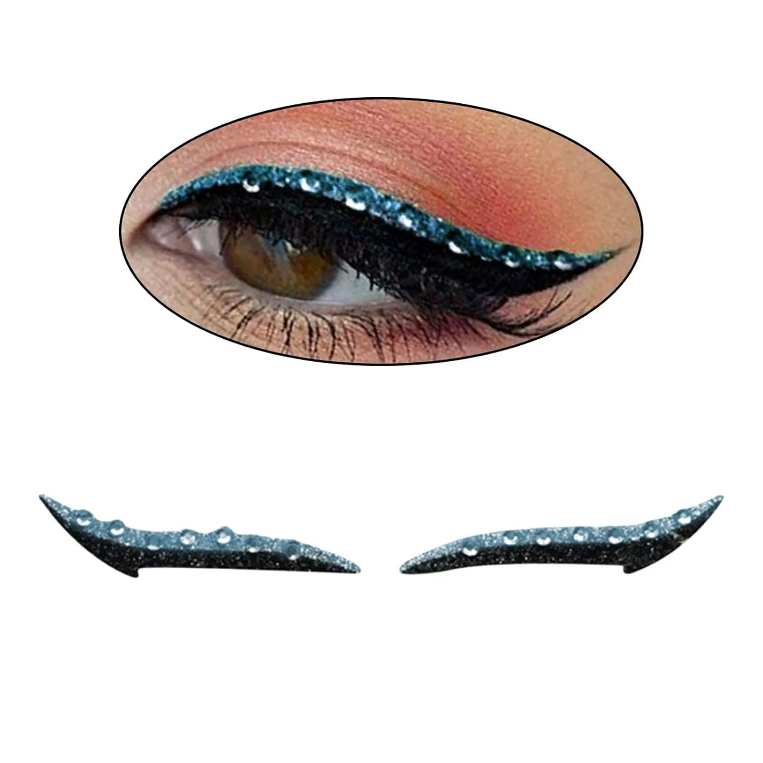 barenx Useful Reusable Eyeliner Stickers Double Eyelid Line Makeup Person Eye Line Strip for Women Girls - Blue