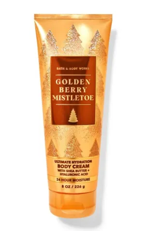 Bath and Body Golden Berry Mistletoe Moisturizing Body Cream | 8 Oz