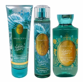Bath and Body Work Limited Edition Princess Collection Ariel Trio Gift Set - Body Cream, Fragrance Mist and Body Wash - Full Size