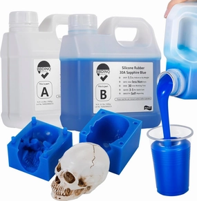BBDINO Silicone Mold Making Kit, Liquid Silicone for Molds Making 30A Sapphire Blue, High Strength Silicon Rubber 4.4 lbs, 1:1 by Volume Ideal for Mold Casting of Resin/Jewelry/Candle/Concrete/Plaster