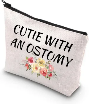 BDPWSS Purple Ostomy Awareness Cosmetic Bag - Cutie With An Ostomy - Travel Makeup Bag - Waterproof - Zipper - Unisex - Adult