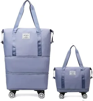 Beente Travel Bag with Wheels, 2025 New Large Capacity Travel Bag - Universal Wheel Removable, Kulken Tote Luggage (Blue)