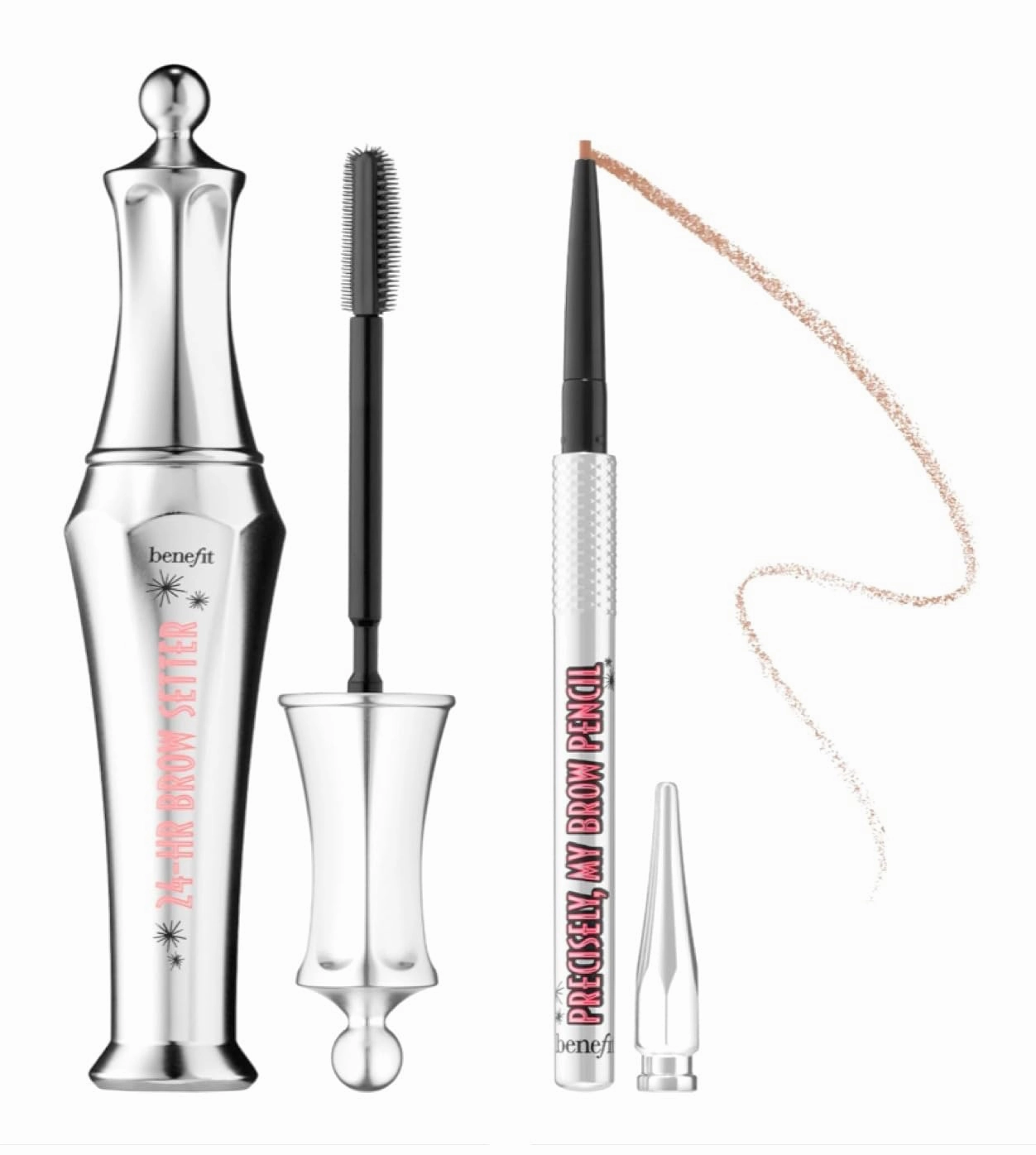 Benefit 24-Hr Brow Setter Setting Gel and Precisely My Brow 1 Warm Blonde Brow Pencil Duo