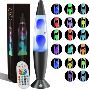 Black Liquid Motion Lamp 17 Colors Changing Lamp LED Night Light for Adults & Kids 13.5 Inch Pink Blue Red Green Purple Small Relax Mood Nightlight Table Lamp for Kids Room,Bedroom,Office Home Decor
