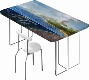 Black and Blue Fitted Table Cover for Square Tables Swimming Ocean Cartoon for Outdoor Indoor Picnic Party Rectangle Table Cloth Animal Fits up 5 Foot Tables