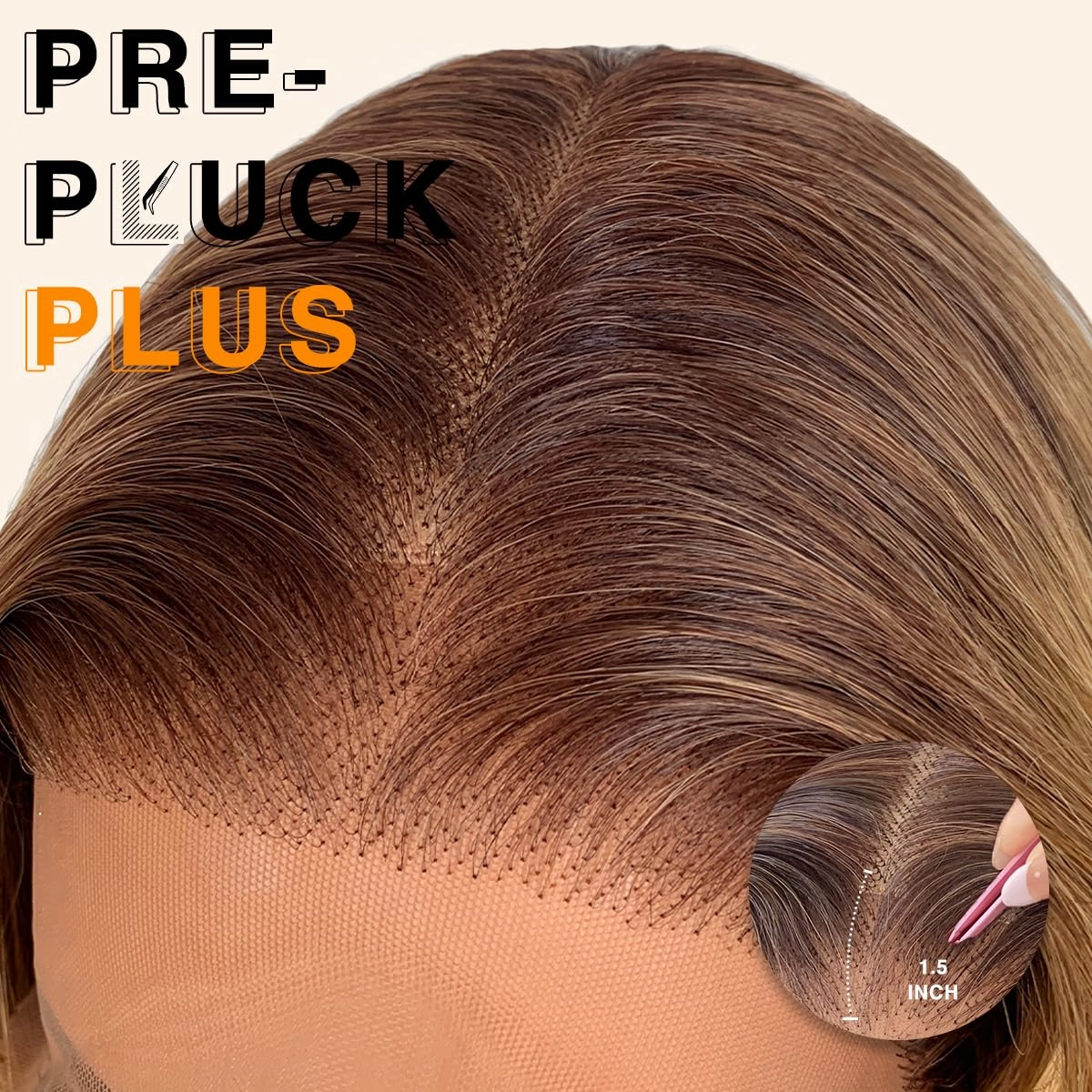 BlackSwern T1B/27 Ombre Honey Blonde 13x6 Synthetic Lace Front Wig,HD 13x6 Lace Frontal Wig Brown To Honey Blonde Pre-Plucked,26inch Body Wave Wigs 200 Density,Pre-Plucked PLUS 1.5’’ Hairline