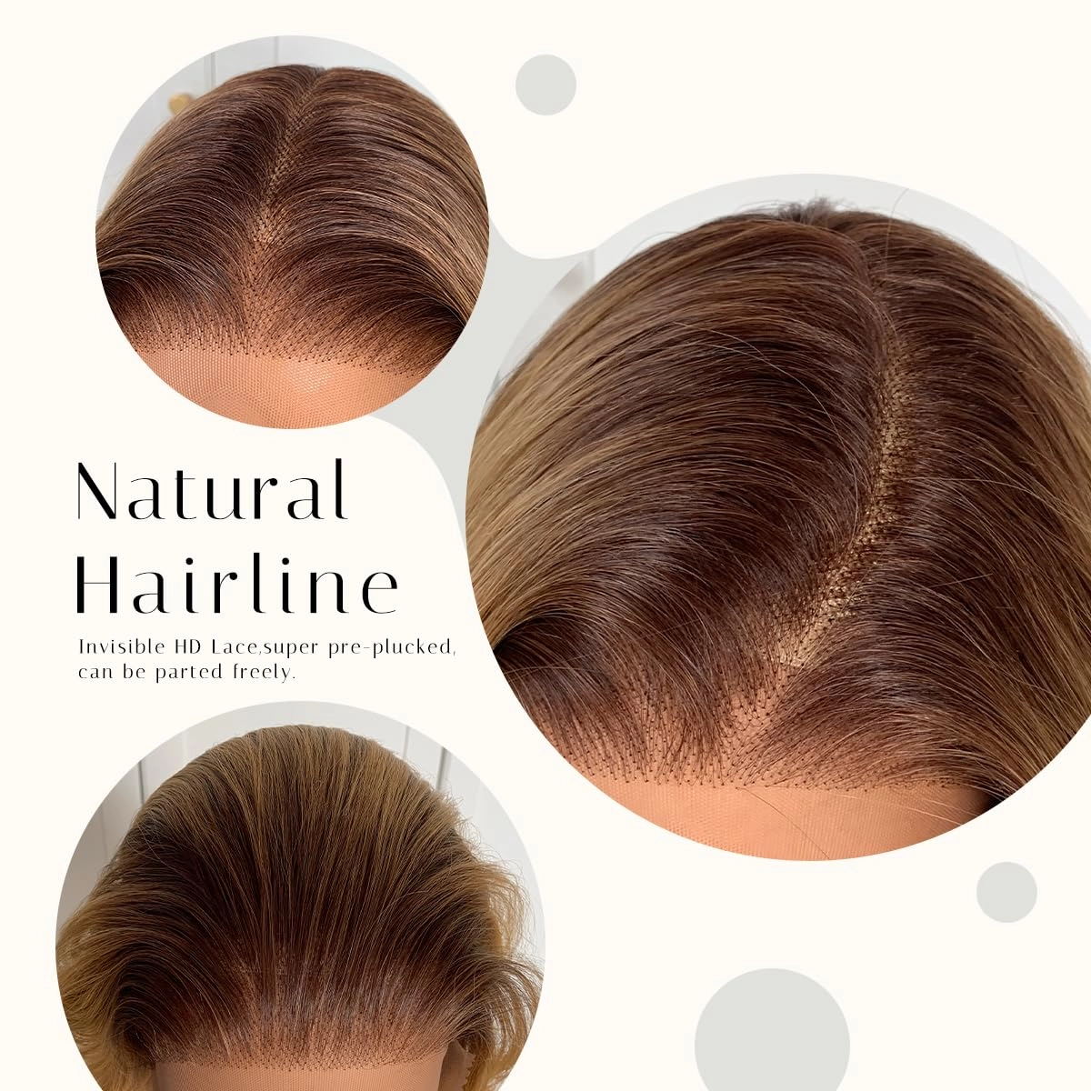 BlackSwern T1B/27 Ombre Honey Blonde 13x6 Synthetic Lace Front Wig,HD 13x6 Lace Frontal Wig Brown To Honey Blonde Pre-Plucked,26inch Body Wave Wigs 200 Density,Pre-Plucked PLUS 1.5’’ Hairline
