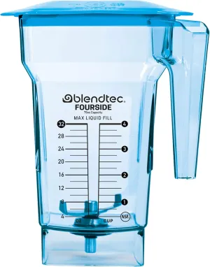 Blendtec 75 oz FourSide Commercial Jar - Four-Sided Replacement Blender Jar - Compatible with Most Blendtec Blenders - 32 oz Blending Capacity - Blue