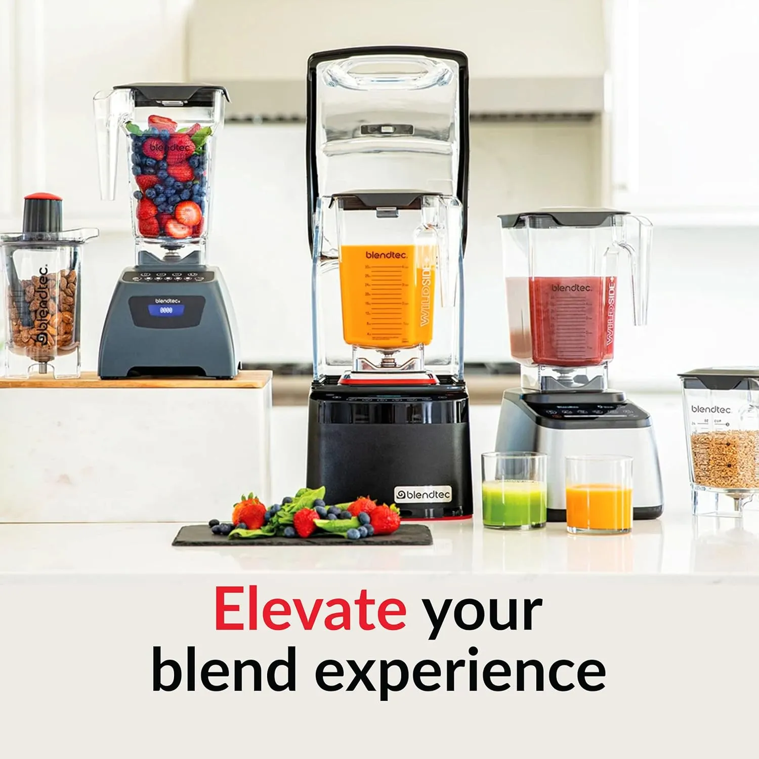 Blendtec 75 oz FourSide Commercial Jar - Four-Sided Replacement Blender Jar - Compatible with Most Blendtec Blenders - 32 oz Blending Capacity - Blue