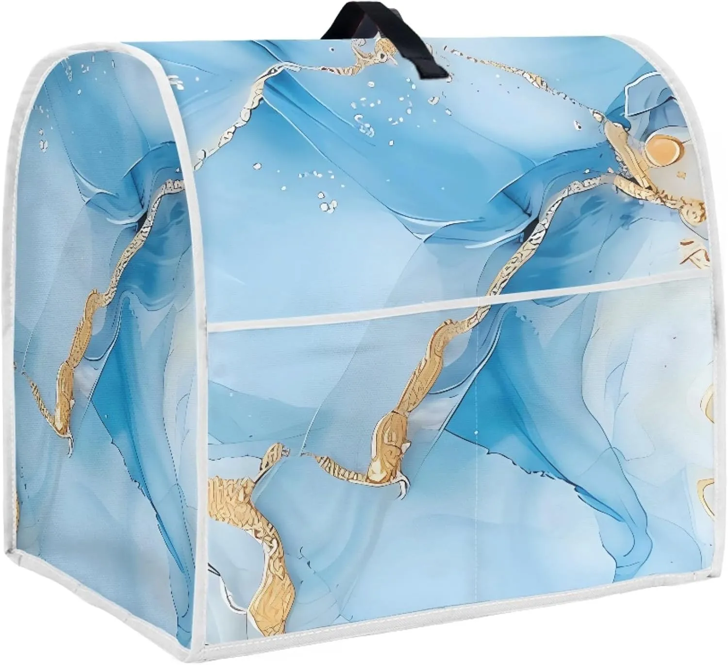Blue Marble Print Stand Mixer Cover Home Kitchen Washable Appliance Cover, Kitchen Decorations Universal Dust Proof Mixers Protector with Top Handle and Pockets