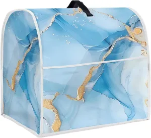 Blue Marble Print Stand Mixer Cover Home Kitchen Washable Appliance Cover, Kitchen Decorations Universal Dust Proof Mixers Protector with Top Handle and Pockets