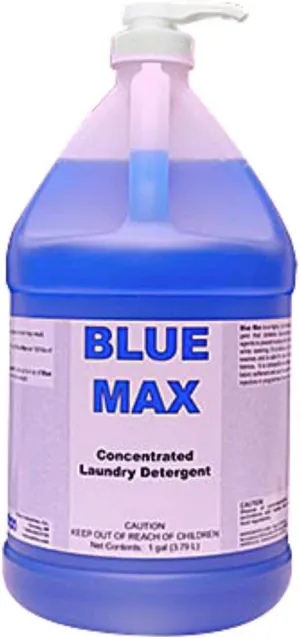 Blue Max Industrial-Strength Laundry Detergent Concentrate - Safely Clean 256 Loads Per Gallon, 1/2 Ounce Per Load, Heavy Duty Concentrated Commercial Formula, 1 Liquid Gallon Bottle, Pack of 1