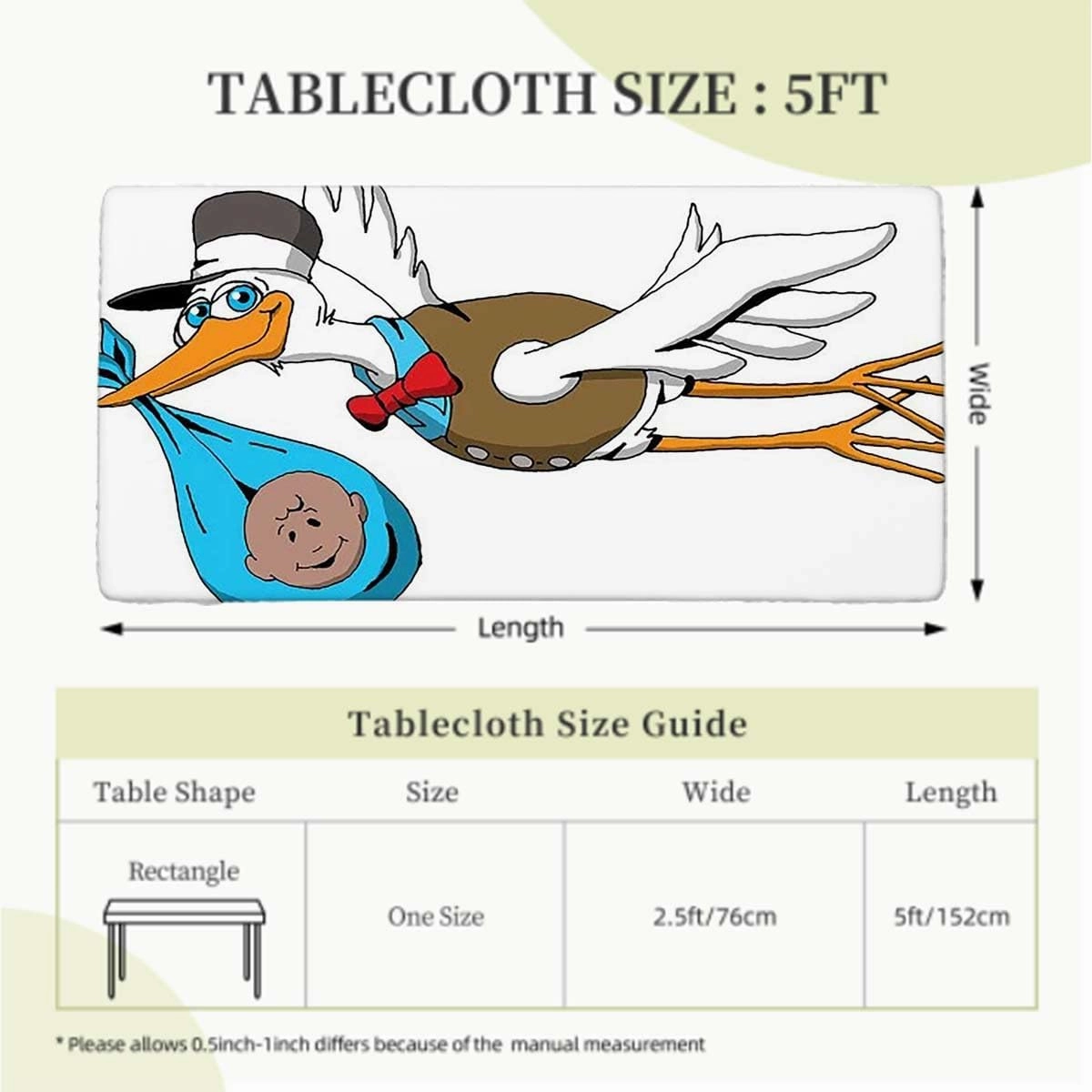 Blue and White Elastic Fitted Tablecloth Manga Cartoon Style Polyester Fitted Waterproof Outdoor Tablecloth Protector with Elastic Anime Fits up 5 Foot Tables