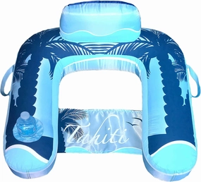 Blue Wave Drift   Escape U-Seat Inflatable Lounger, Blue
