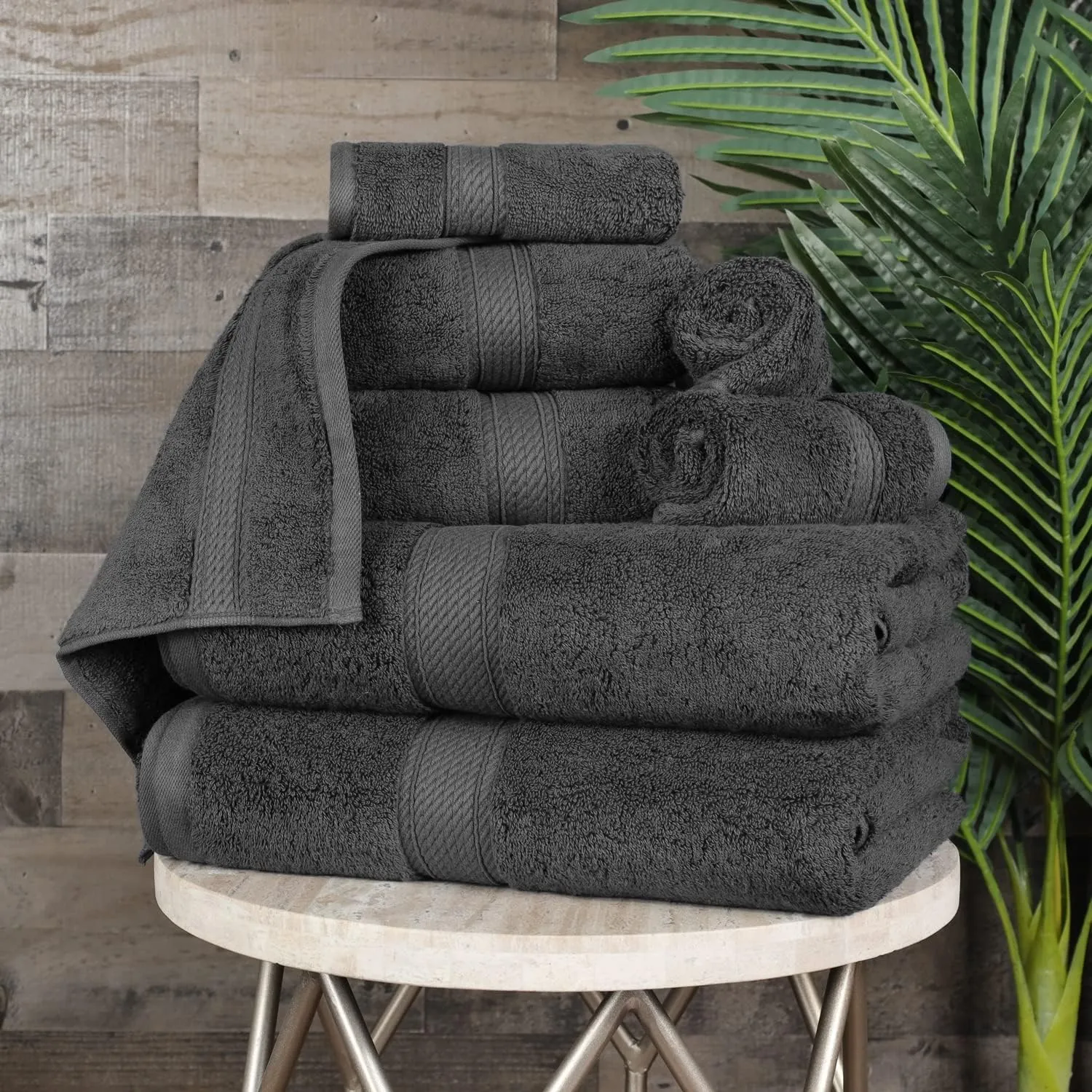 BLUENILEMILLS BNM Premium Quality Egyptian Cotton Towels, 8-Piece Ultra-Soft Bathroom Towels |Super Soft Bath Towel| Hypoallergenic Hand Towel| Face Towels| Quick Dry, Saloon Hotel & Spa