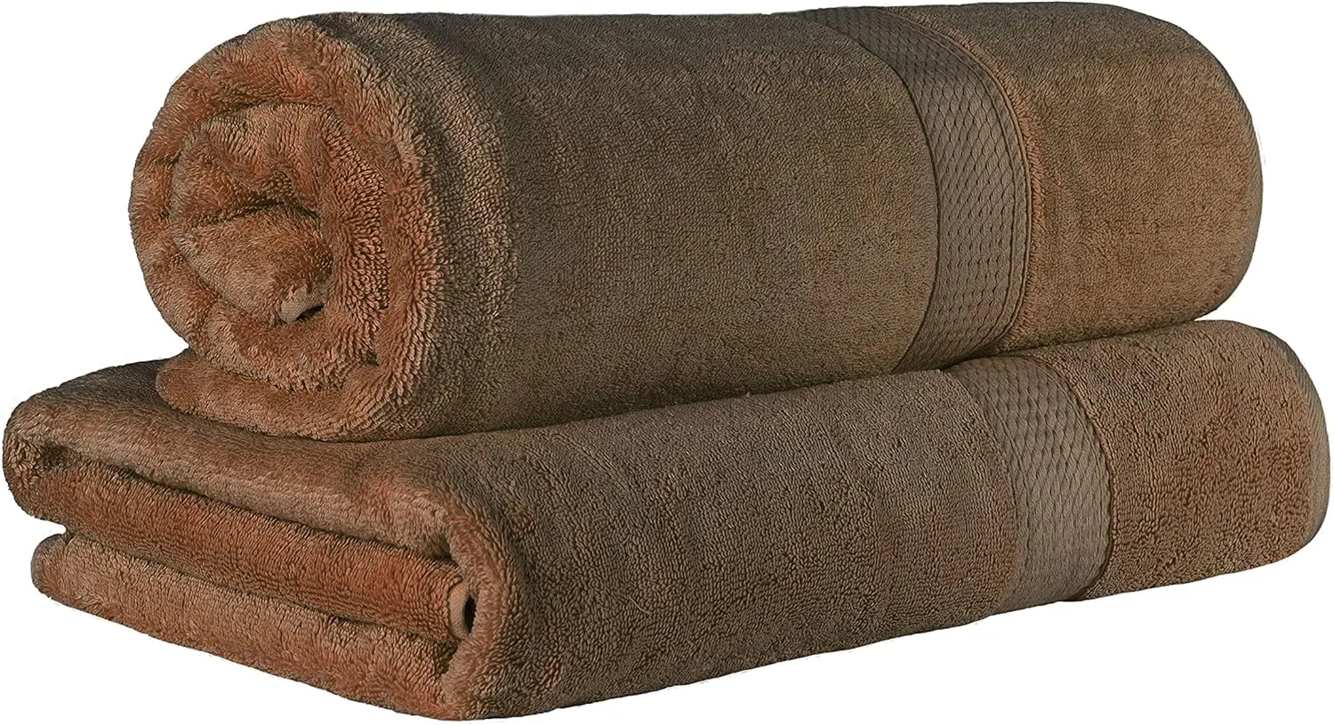 BLUENILEMILLS Premium Towel Collection, Egyptian Cotton Towels for Shower and Bathroom 2-Piece Bath Sheet Set, 34" x 68", Chocolate by Blue Nile Mills