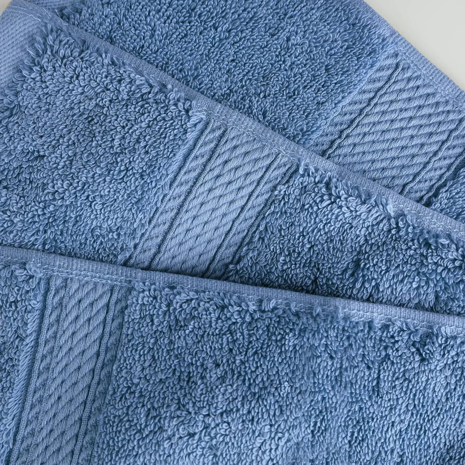 BLUENILEMILLS Premium Towel Collection, Egyptian Cotton Towels for Shower and Bathroom 2-Piece Bath Sheet Set, 34" x 68", Denim Blue by Blue Nile Mills