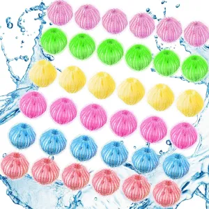 Blulu 48 Pieces Pet Hair Remover for Laundry Dryer Balls Reusable Washing Machine Hair Catcher Pet Dog Cat Catcher Lint Remover (Rainbow Color)
