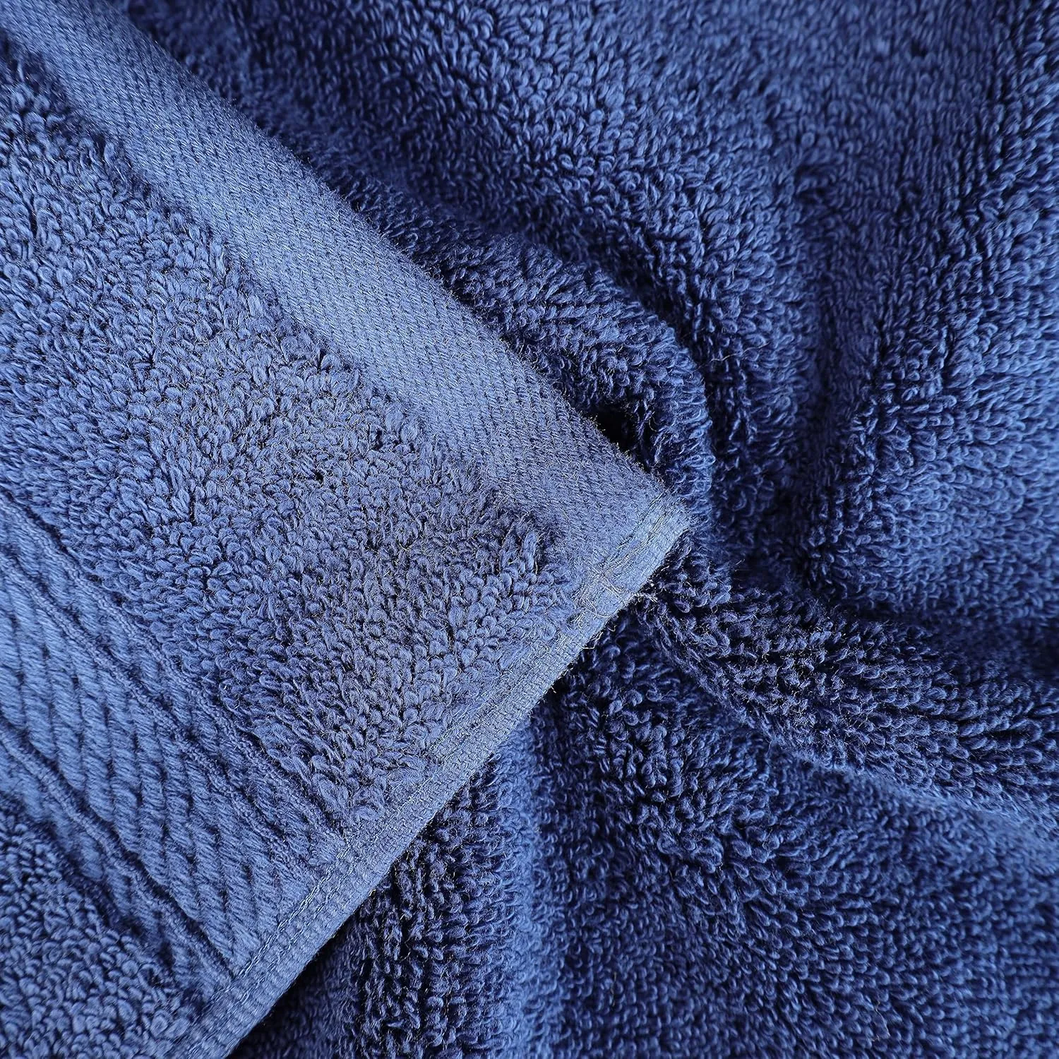 BNM Egyptian Cotton Heavyweight Towels, Ideal For Bathroom, Shower, Spa, 800 GSM Bath Towels, Highly-Absorbent, Luxury Bathroom Essentials, Ultra-Soft Plush Home Basics, Bath Towel Set of 4, Navy Blue