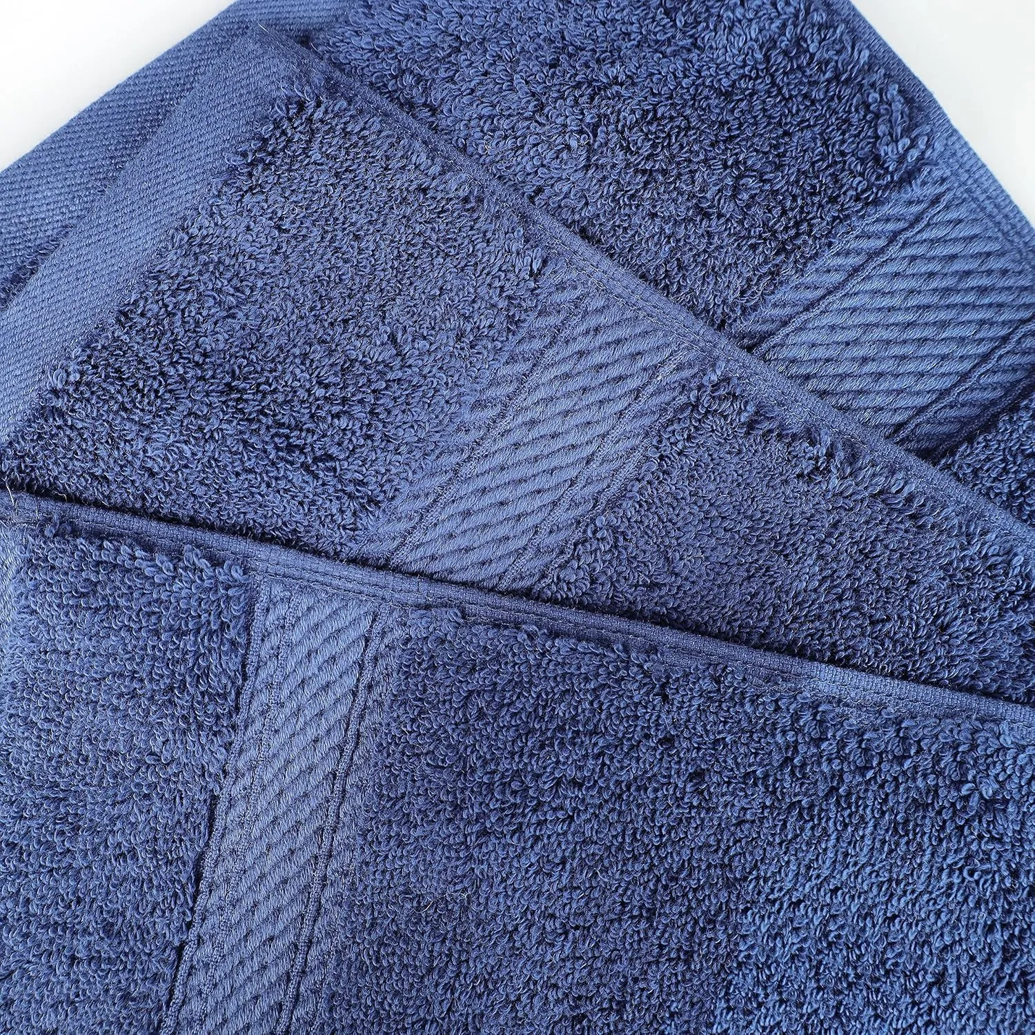 BNM Egyptian Cotton Heavyweight Towels, Ideal For Bathroom, Shower, Spa, 800 GSM Bath Towels, Highly-Absorbent, Luxury Bathroom Essentials, Ultra-Soft Plush Home Basics, Bath Towel Set of 4, Navy Blue