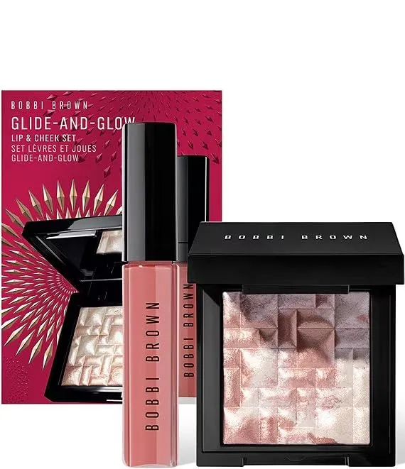 Bobbi Brown Glide-and-Glow Lip Gloss   Highlighter Set