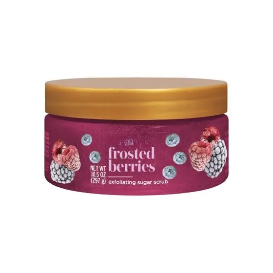 B'odyscology Frosted Berries Sugar Scrub with Shea Butter, Exfoliating Body Scrub, 10.5 oz