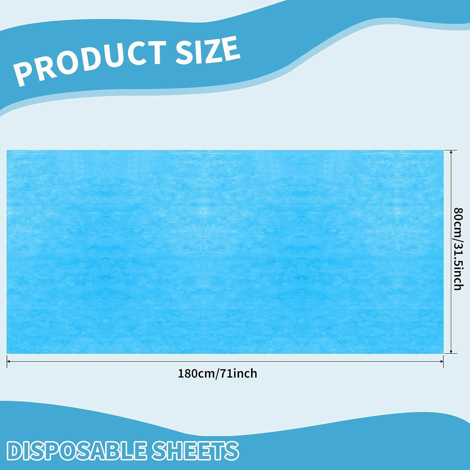 Breling 100 Pieces 31. 5 x 71 Inch Disposable Bed Sheets Massage Table Sheets Non-woven Spa Fabric Waterproof Bed Cover Oil Proof Breathable Accessories for Spa Beauty Salon Hotels Tatto(Blue)
