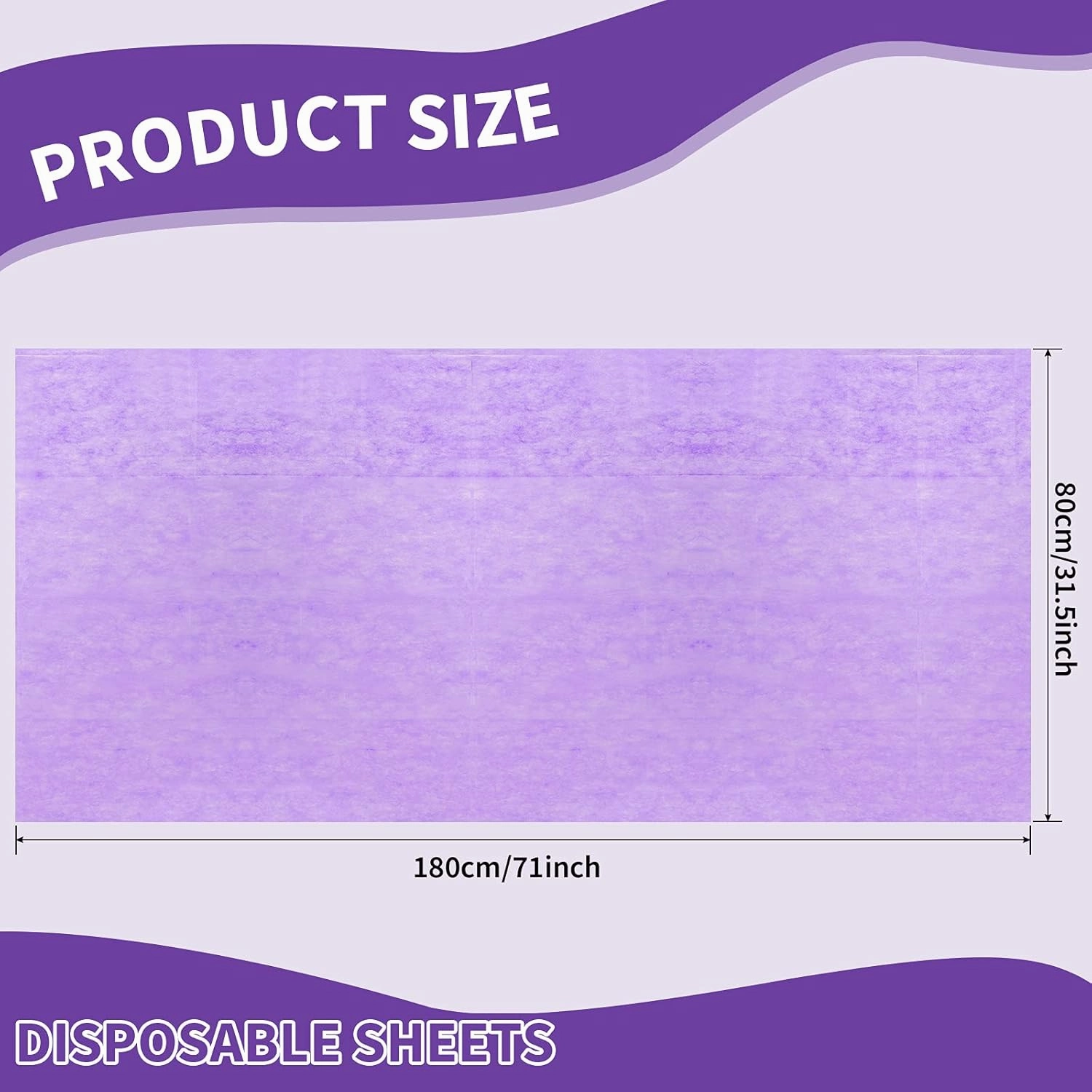 Breling 100 Pieces 31. 5 x 71 Inch Disposable Bed Sheets Massage Table Sheets Non-woven Spa Fabric Waterproof Bed Cover Oil Proof Breathable Accessories for Spa Beauty Salon Hotels Tatto(Purple)