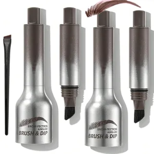 Brow-Fection Revorie Instant Brow Brush Angled Brush Dip Set, Instant Brow Brush, Brush Brow, Waterproof & Smudge-Proof Liquid Eyebrow Brush (Expresso*2pcs)