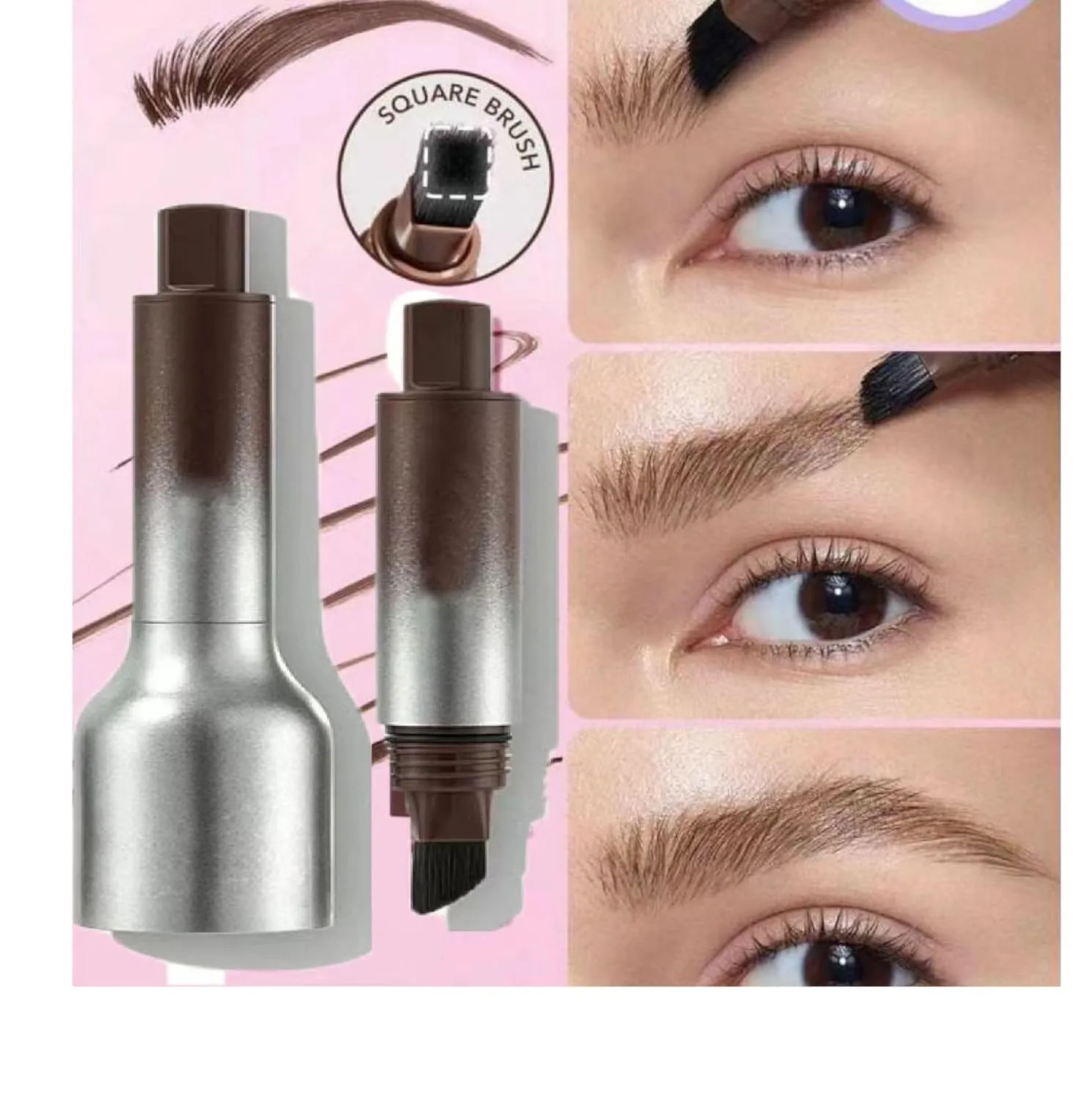 Brow-Fection Revorie Instant Brow Brush Angled Brush Dip Set, Instant Brow Brush, Brush Brow, Waterproof & Smudge-Proof Liquid Eyebrow Brush (Expresso*2pcs)