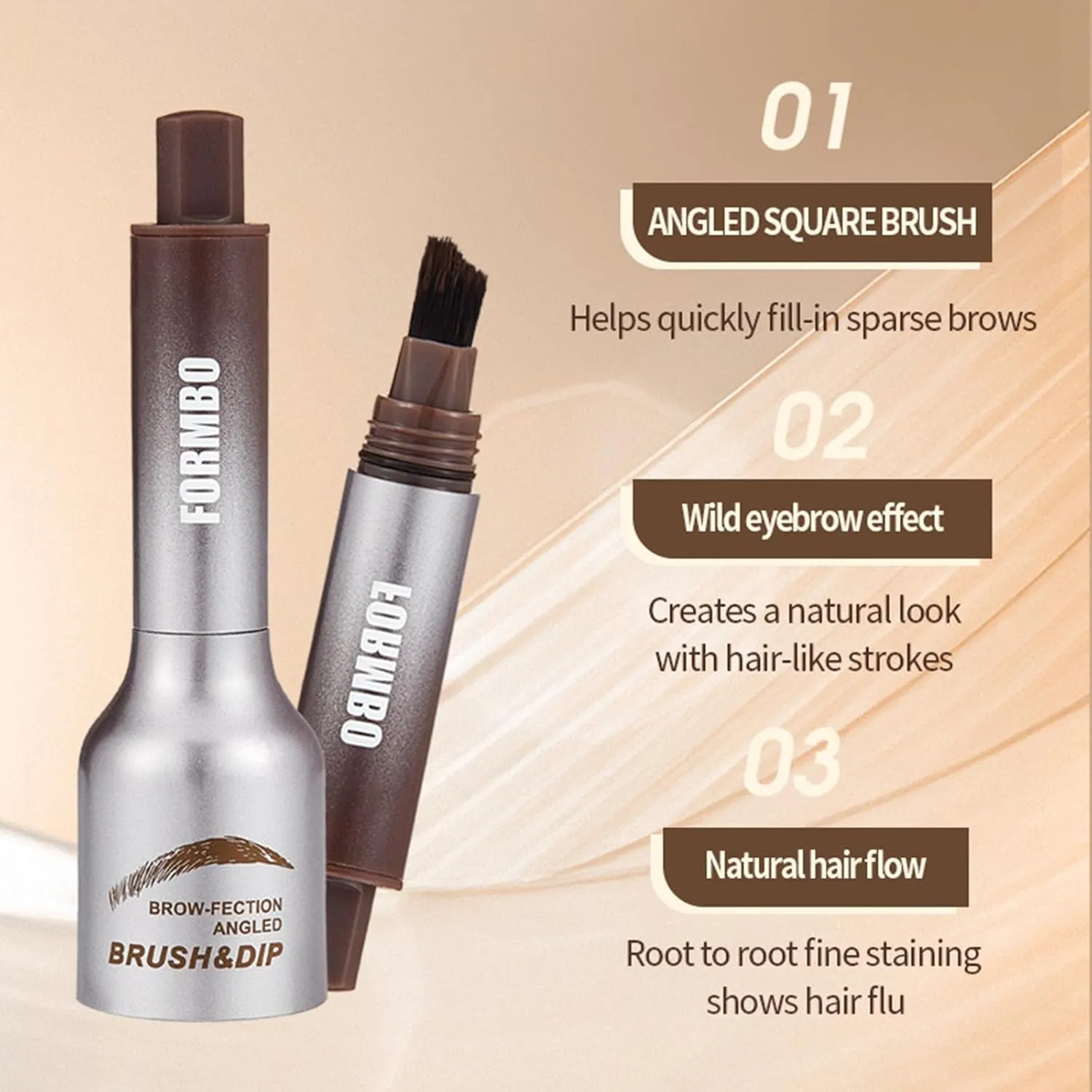 Brow Gel With Large Brush Head - Multi-Color Eyebrow Dye Gel, Natural Three-Dimensional Plump Fur Flu Long-Lasting, Waterproof, Sweat Proof, Wild,Naturally Foggy Eyebrows Gel (AUBURN, 5g)