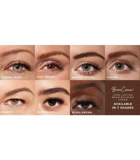 BrowSense Long-Lasting Brow Building Cream, 0.2 Oz, Medium Brown, Waterproof, Buildable Formula to Define, Shape, and Volumize Brows
