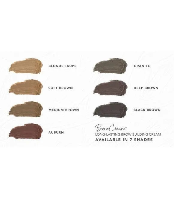 BrowSense Long-Lasting Brow Building Cream, 0.2 Oz, Medium Brown, Waterproof, Buildable Formula to Define, Shape, and Volumize Brows
