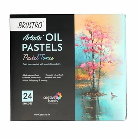 Brustro Artist Oil Pastels Set Of 24 (Pastel Tones)