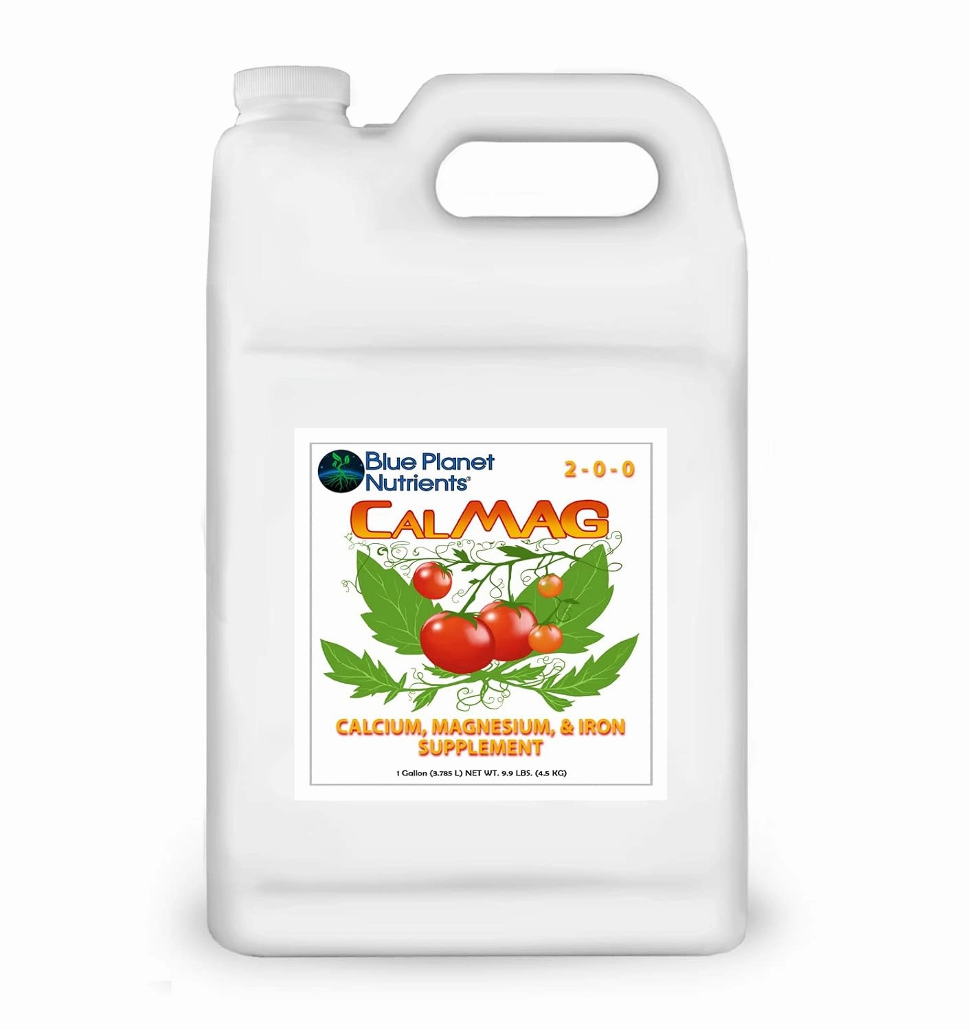 CalMag Plus Iron Liquid Plant Supplement (128 fl oz) Gallon | for All Plants & Gardens | Concentrated Calcium Magnesium Iron | Makes Up to 1,260 Gallons of Ready to Feed | Blue Planet Nutrients