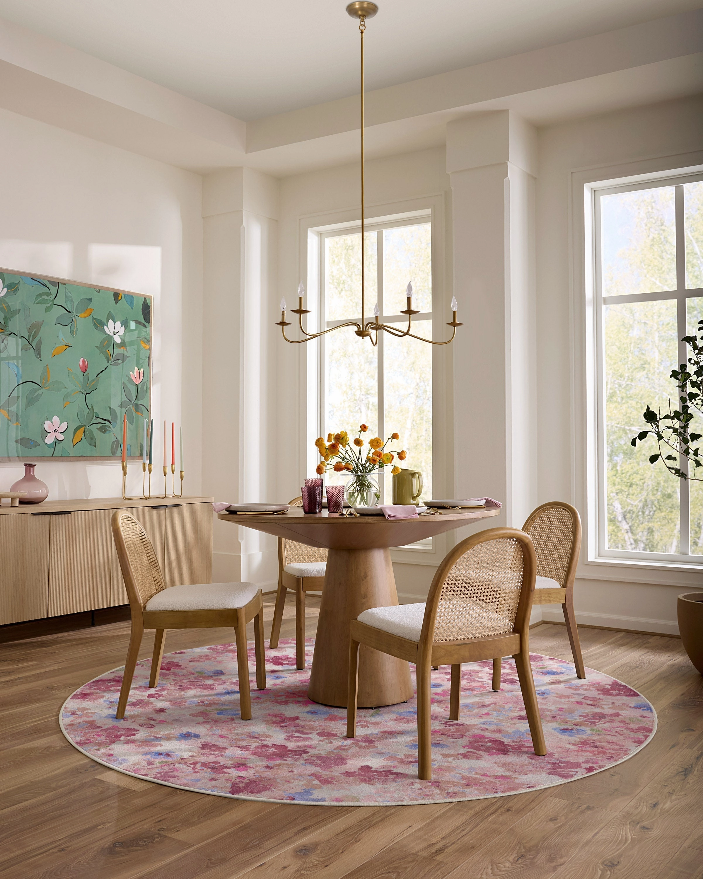 Camille Multicolour Pink Tufted Rug