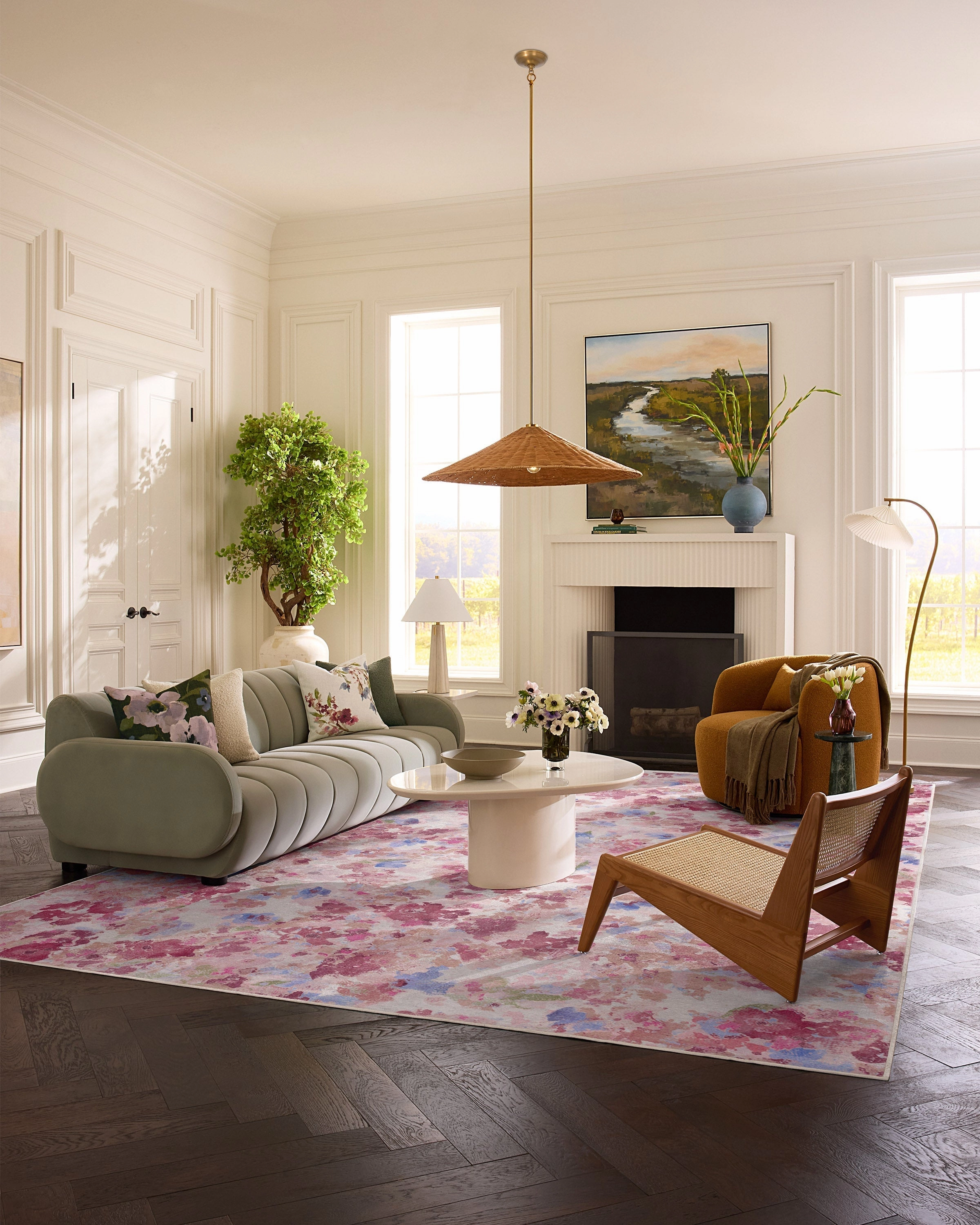 Camille Multicolour Pink Tufted Rug