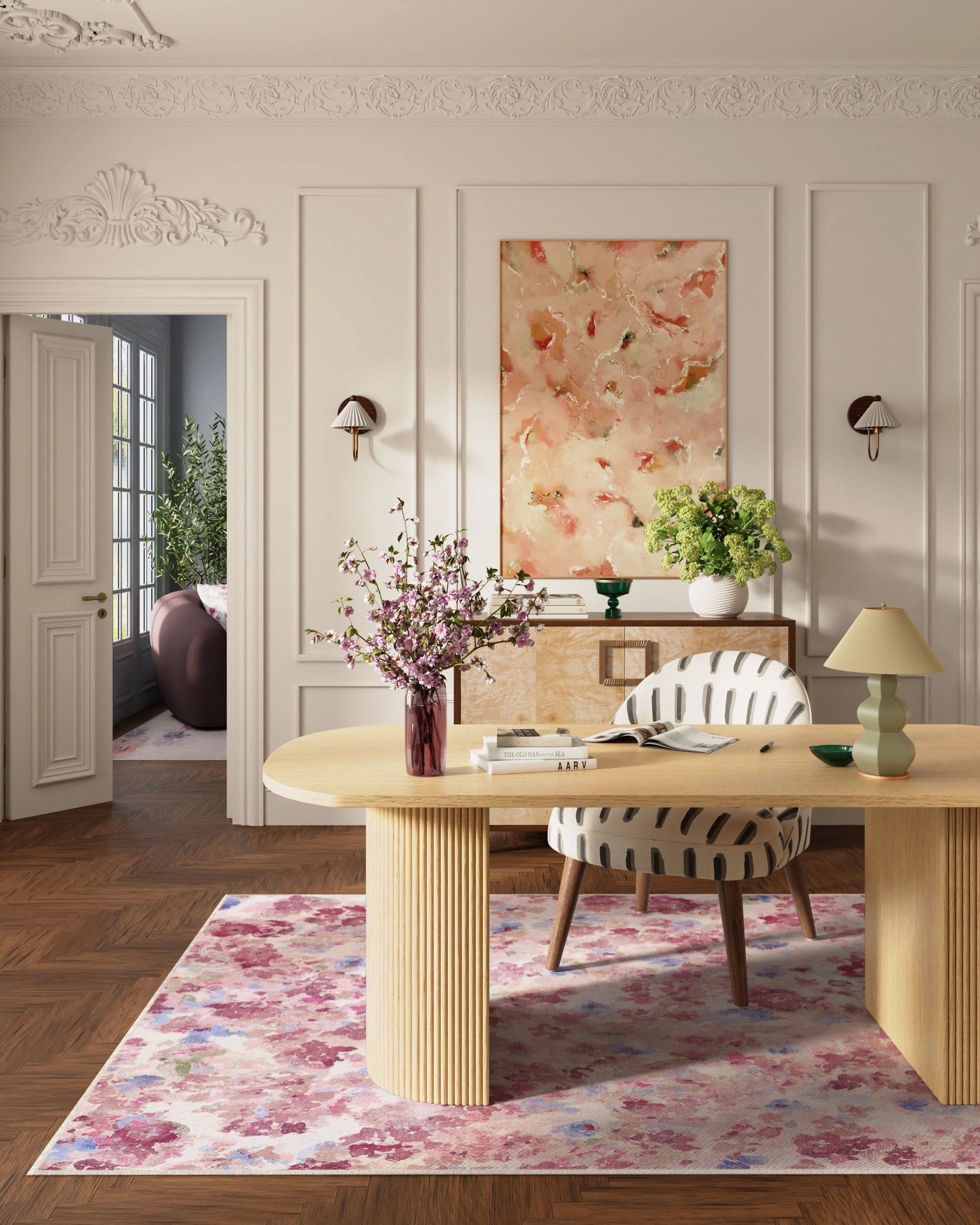 Camille Multicolour Pink Tufted Rug