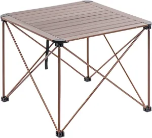 Camp Table Camping Portable Foldable Table Aluminum Alloy for Outdoor Picnic Barbecue Tours Tableware Folding Computer Bed Desk (Color : Brown) (Brow