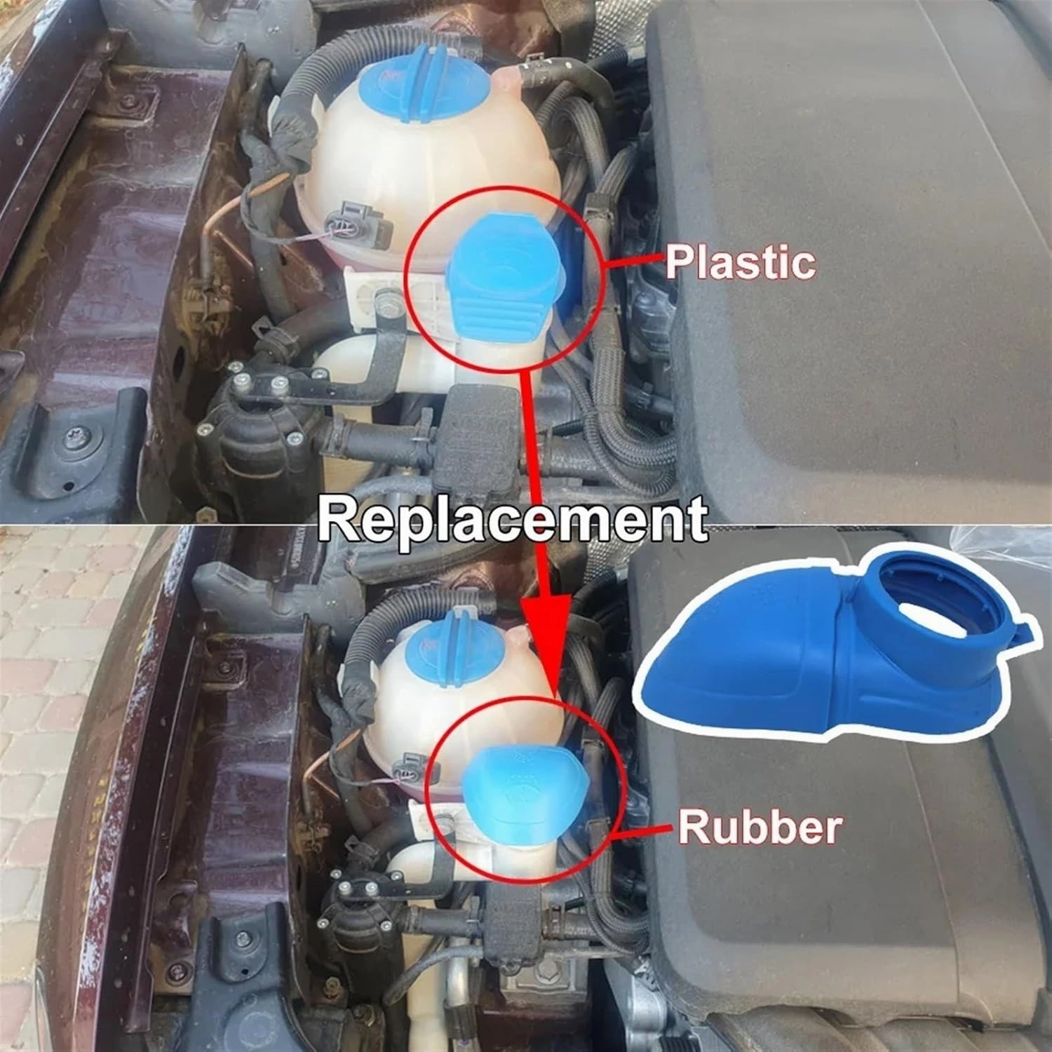 Car Washer Bottle Cap Compatible with SEAT for Leon for MK1 2 3 2000 2001 2002-2020 Car Windscreen Wiper Washer Fluid Reservoir Bottle Lid Cap Cover 1K0955455 8D0955455(B)