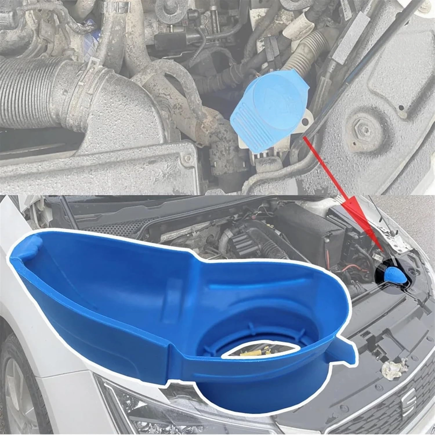 Car Washer Bottle Cap Compatible with VW for Golf for Plus for Passat 2005-2013 Windshiled Wiper Washer Fluid Reservoir Tank Bottle Cover Filler Cap Lid Screen 8D0955455(1pc)
