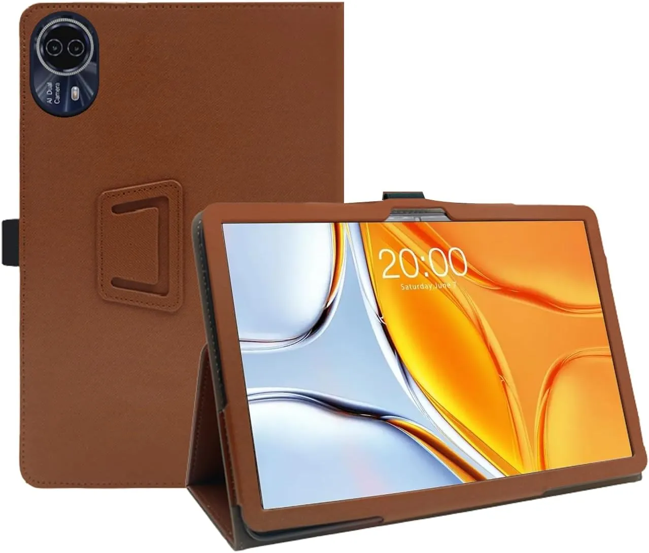 Case for Teclast T70 /Callsky-Tab Ctab 14 Tablet 14 Inch,Folding Stand Protective,BOVUGAC Case Cover with Pencil Holder,Wrist Strap,Full Protection,Premium PU,Scratch Resistant(Brown)